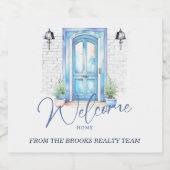 「ウェルカムホーム」実在不動産クライアント閉店ギフト スパークリングワインラベル (シングルラベル)