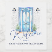 「ウェルカムホーム」実在不動産クライアント閉店ギフト ワインラベル (シングルラベル)