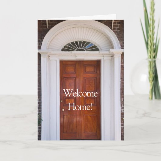 「ウェルカムホーム」新しいホーム折り畳みグリーティングカード カード (正面)