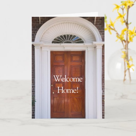 「ウェルカムホーム」新しいホーム折り畳みグリーティングカード カード (黄色い花)