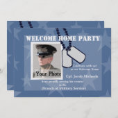 ウェルカムホーム/軍隊ドッグタグ 招待状 (正面/裏面)