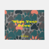 ウェルカムホーム、Furry Friend:パーソナライズされた Pet Name ドアマット (正面)