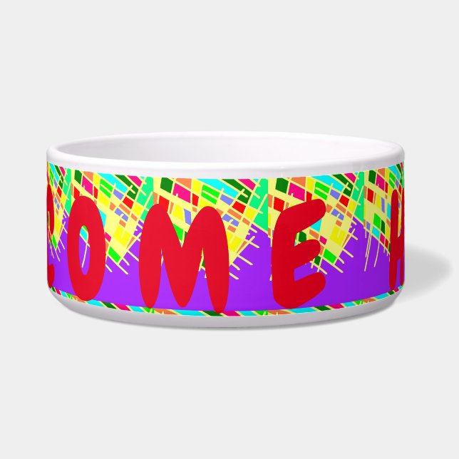 ウェルカムホームbriteスプラッシュアートとメッセージ ボウル (正面)