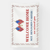 ウェルカムホームUSA国旗軍隊陸軍マリン 横断幕 (縦)