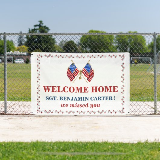 ウェルカムホームUSA国旗軍隊陸軍マリン 横断幕 (インサイチュ)