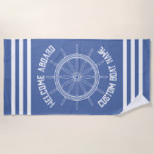 ウェルカムボード – カスタムボート名 ビーチタオル (正面)