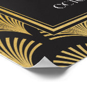 ウェルカムポスターギャツビーアールデコ結婚金ゴールドのポスター ポスター (角)