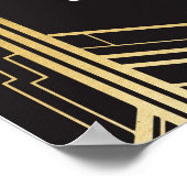 ウェルカムポスターギャツビーアールデコ結婚金ゴールドのポスター ポスター (角)