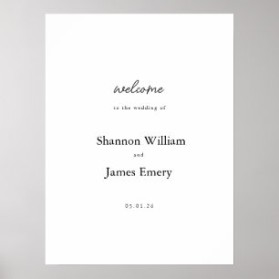 ウェルカムポスターダスティブルーモダンウェルカムサイン ポスター