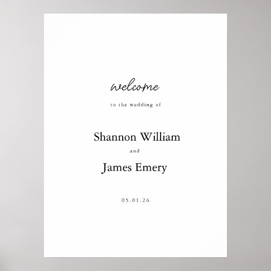 ウェルカムポスターダスティブルーモダンウェルカムサイン ポスター (正面)