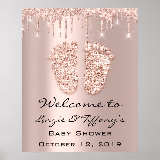 ウェルカムポスターバラドリップベビーシャワーガールボーイ ポスター (正面)