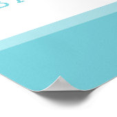 ウェルカムポスターバー（ユダヤ教の）バル・ミツバーシンプルターコイズブルー ポスター (角)