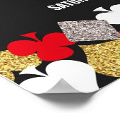 ウェルカムポスターベガスカジノ結婚金ゴールドのポスター ポスター (角)