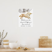 ウェルカムポスターベビーシャワーバラ金ゴールド ポスター (キッチン)