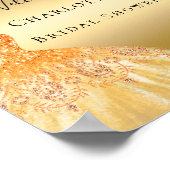 ウェルカムポスター 結婚前のお祝い ゴールドグリッター ドレス 花 ポスター (角)