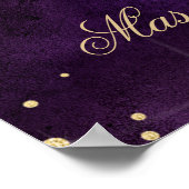 ウェルカムマスカレード紫の金ゴールドグリッタースイート16 ポスター (角)