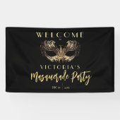 ウェルカムマスカレード誕生日パーティーブボード 横断幕 (横)