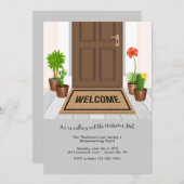ウェルカムマット引っ越し祝いパーティーパーティー 招待状 (正面/裏面)