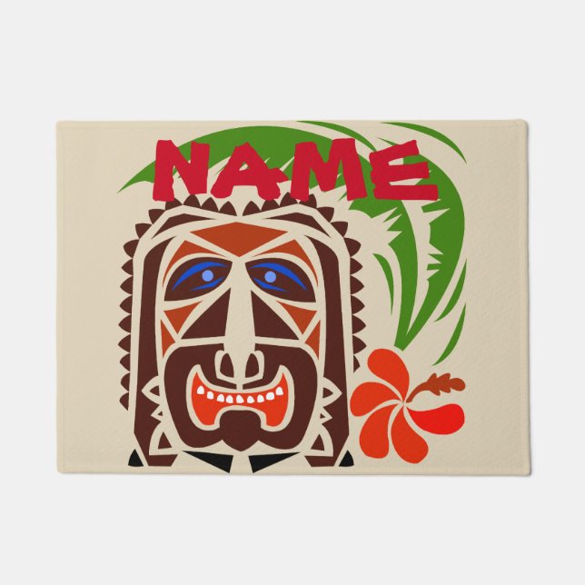 ウェルカムマット、ティキバー.edit文字 ドアマット (正面)