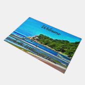 ウェルカムミスマローヤ魚釣りボート0346 ドアマット (アングル)