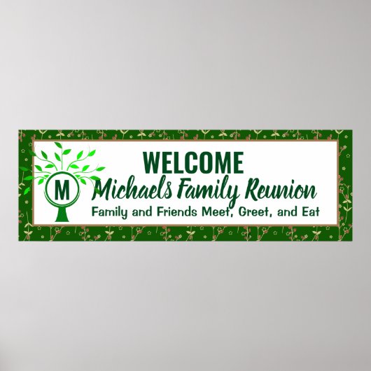 ウェルカムモノグラムファミリーツリー懇親会ポスター ポスター (正面)