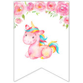 ウェルカムユニコーン動物ピンクの女の子牡丹ベビーシャワー バンティングフラッグ (第2の旗)