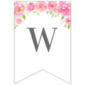 ウェルカムユニコーン動物ピンクの女の子牡丹ベビーシャワー バンティングフラッグ (第3の旗)