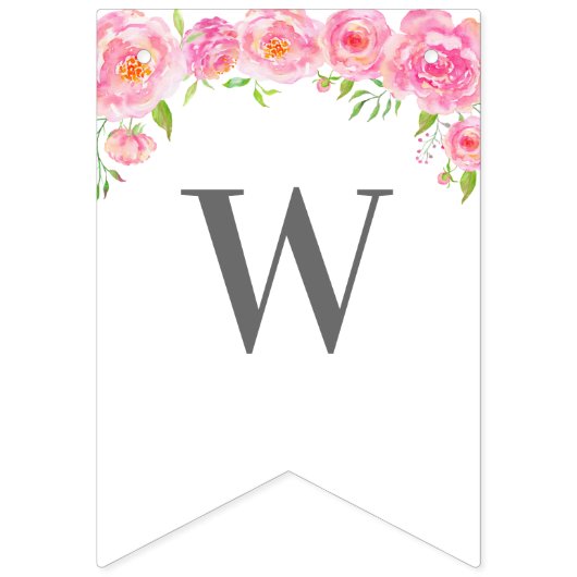 ウェルカムユニコーン動物ピンクの女の子牡丹ベビーシャワー バンティングフラッグ (第3の旗)