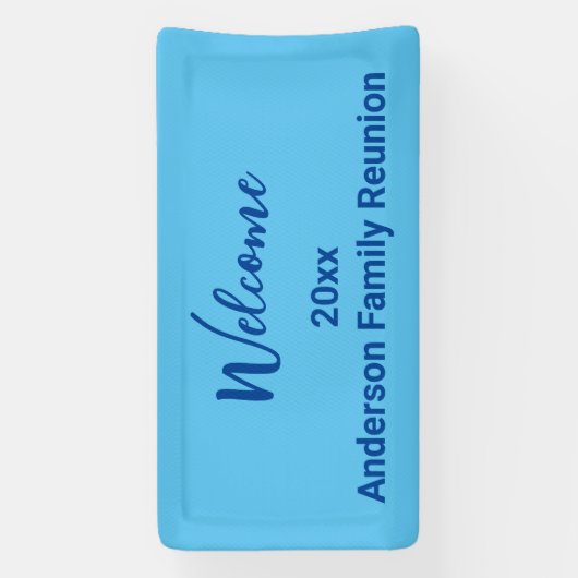 ウェルカムライトブルー&ダークブルーネームファミリー懇親会 横断幕 (縦)