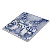 ウェルカムラビットバニーアートキュートブルートリベット タイル (側面)