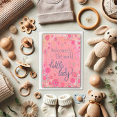 ウェルカムリディーピンクのベビーガール カード