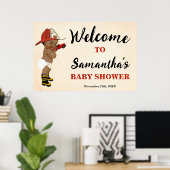 ウェルカムリトルオウム消防士ベビーシャワーポスター ポスター (ホームオフィス)