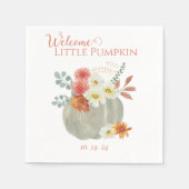 ウェルカムリトルカボチャ水の色ベビーシャワー スタンダードカクテルナプキン (正面)