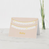 ウェルカムリトルワンベビーおめでとう 箔グリーティングカード (正面)