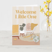 ウェルカムリトルワン子供部屋新生児グリーティングカード カード (黄色い花)