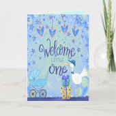 ウェルカムリトルワン男の赤ちゃんお洒落かわいい カード (正面)