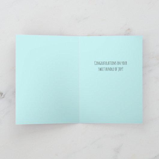 ウェルカムリトルワン男の赤ちゃんお洒落かわいい カード (内部)