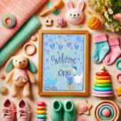 ウェルカムリトルワン男の赤ちゃんお洒落かわいい カード