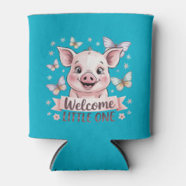 ウェルカムリトルワン – かわいい子豚の赤ちゃんシャワーのお願い 缶クーラー