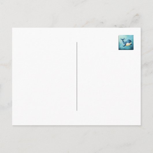 ウェルカムリトルワン,新生児カード,おめでとう,クジラ ポストカード (裏面)