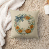 ウェルカムリースグレイ絵を描カボチャ装飾用クッション クッション (ブランケット)