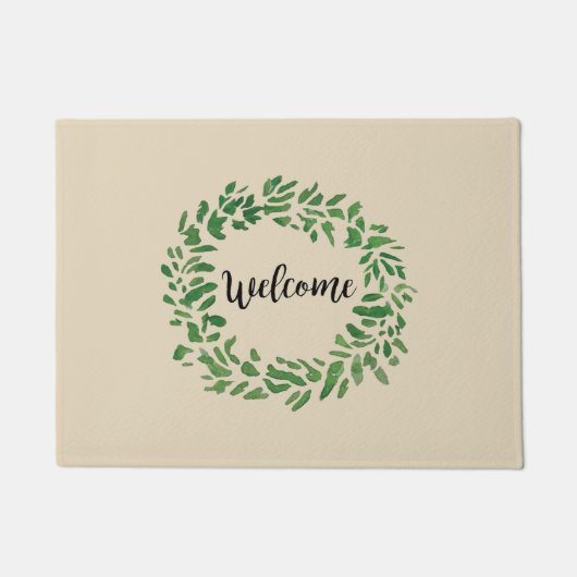 ウェルカムリース絵を描ズファームハウス ドアマット (正面)