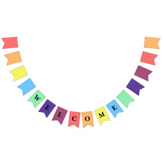 ウェルカムレインボーグラデーションテーマパーティーのバンティング バンティングフラッグ (全)