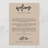 ウェルカムレターと旅程結婚表の歓迎バッグ プログラム (正面)