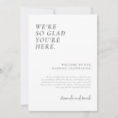 ウェルカムレターモダンとタイムラインの日程 招待状 (正面)