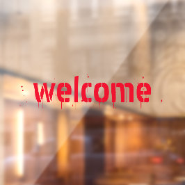 ウェルカムレッドタイポグラフィカスタム文字ハロウィーン ウィンドウサイン