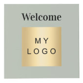 ウェルカムロゴQRコードolive greenメニューテーブル フォトキューブ (正面)