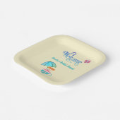 ウェルカム名前をカスタムするブライダルシャワーティーカップ ペーパープレート (傾斜あり)