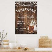 ウェルカム女性のカーボーイブーツハットウェスタンブライダルシャワー ポスター (キッチン)