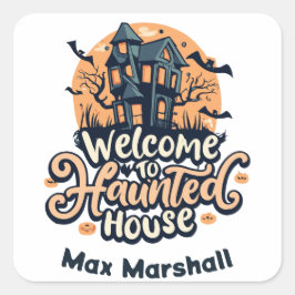 ウェルカム幽霊のよく出る・トゥ・ハウス – Batty for You スクエアシール
